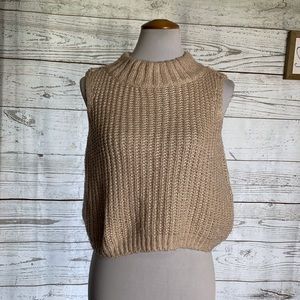 Jennifer lopez cream sleeveless knit sweater s